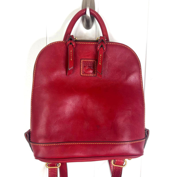 Dooney & Bourke Red Leather Backpack - Picture 1 of 11